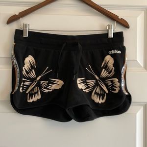Anthropologie Farm Rio/Adidas collaboration shorts